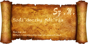 Szádeczky Mária névjegykártya